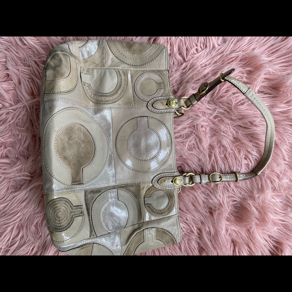 Leather and suede Coach purse.